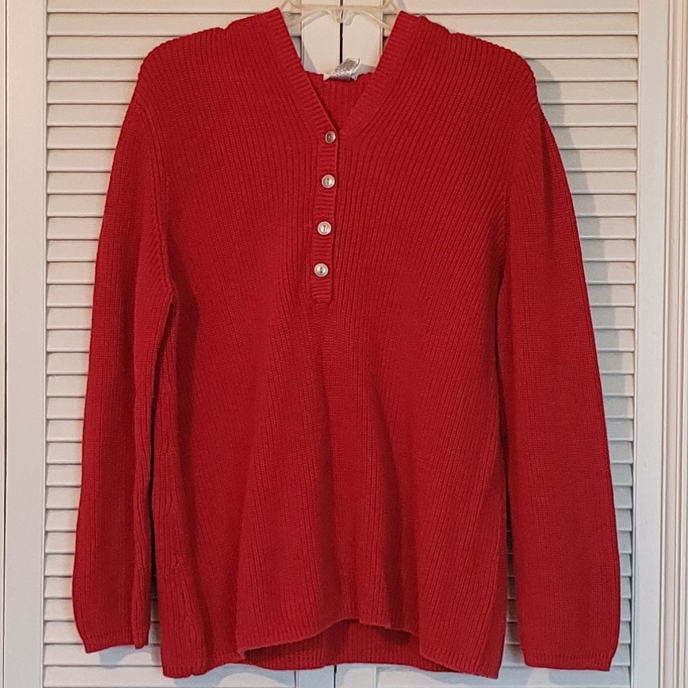 Red hooded sweater
